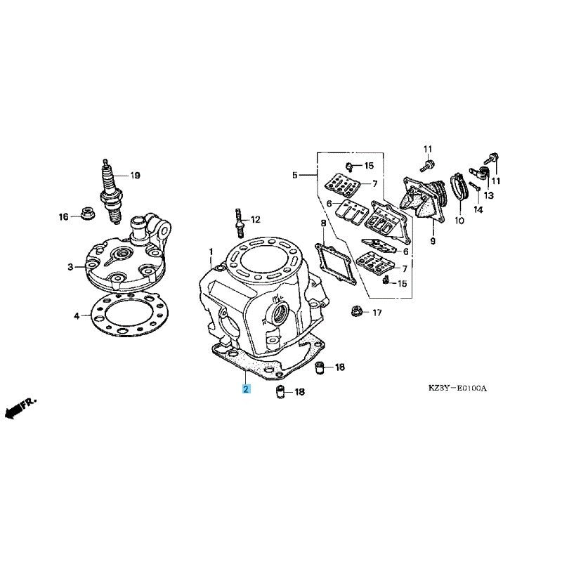 HONDA CR250R 1992-2001 Genuine Engine Cylinder Gasket 12191-KZ3-880 OEM