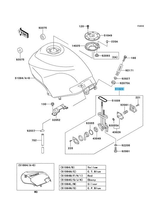 KAWASAKI NINJA 250 EX250 2001-2007 Genuine Fuel Tap Assy 51023-1393 OEM