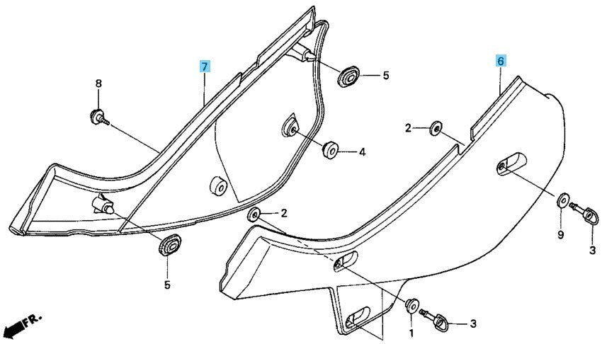 HONDA XR650L 00-09 12-17 Genuine Side Cover RH & LH Set *NH196* ROSS WHITE OEM