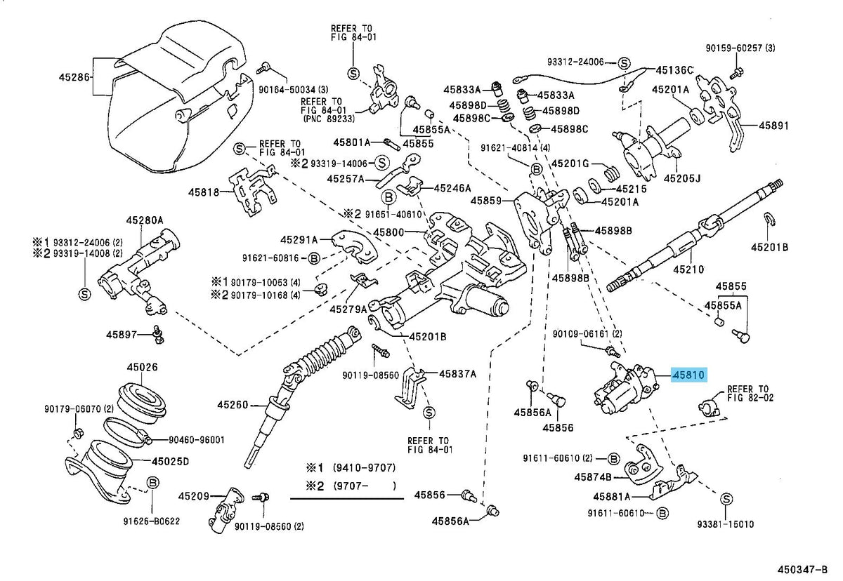 TOYOTA LEXUS LS400 UCF20 1994/10-1995/08 Genuine Tilt Steering Gear W/Motor