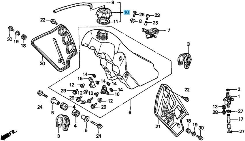 HONDA CR500R 1993-2001 Genuine Fuel Tank Cap Assy 17620-ML3-600 OEM
