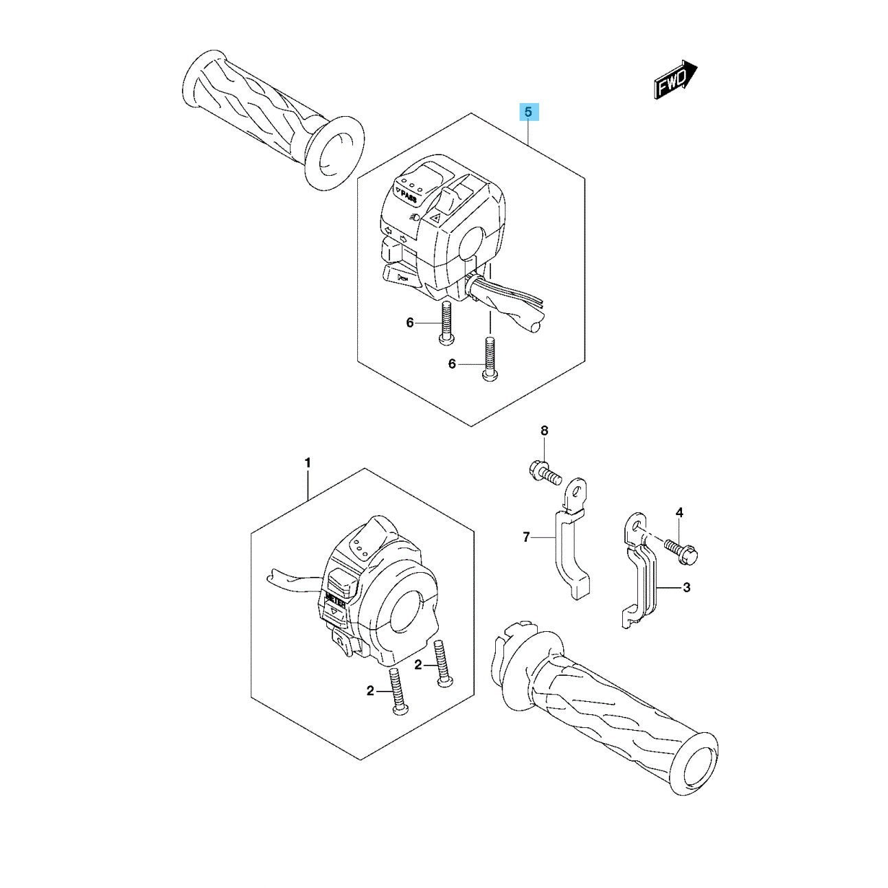SUZUKI GSX-R600 2011-2023 Genuine Handle Switch Assy LH 37400-14J00 OEM