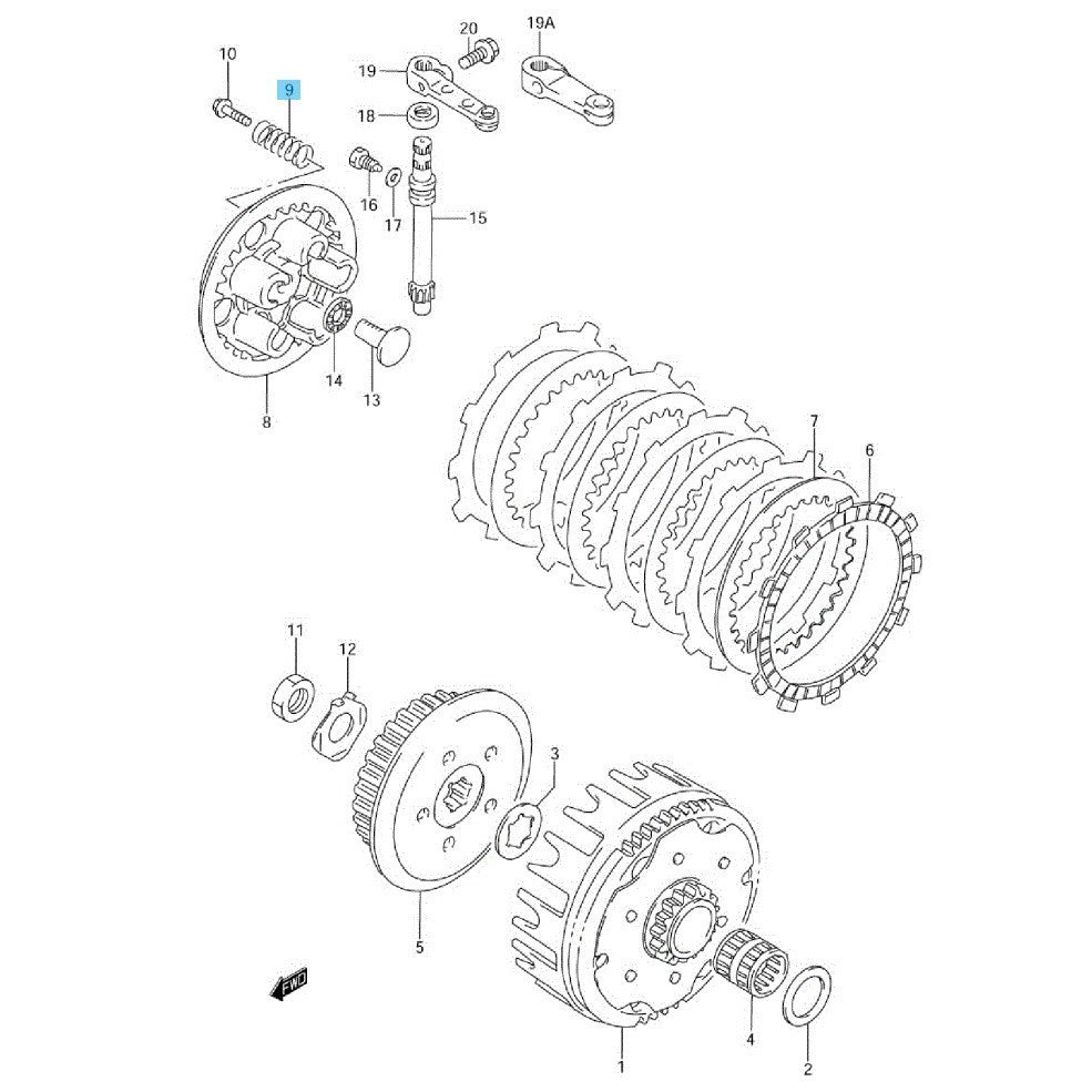 SUZUKI RM85 '02-09 2012 '15-23 Genuine Pressure Disc Spring 09440-16017 x5 OEM