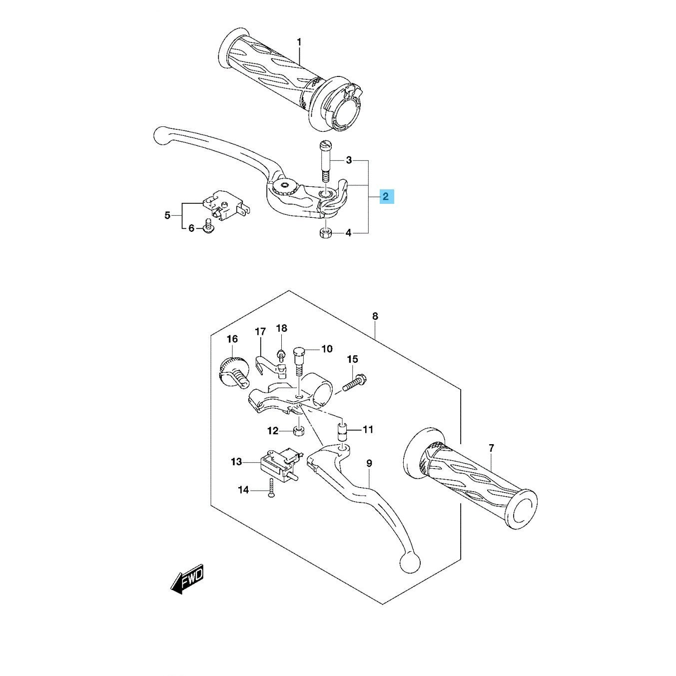 SUZUKI GSX-R600 2015-2023 Genuine Front Brake Lever Assy 57300-29G40 OEM