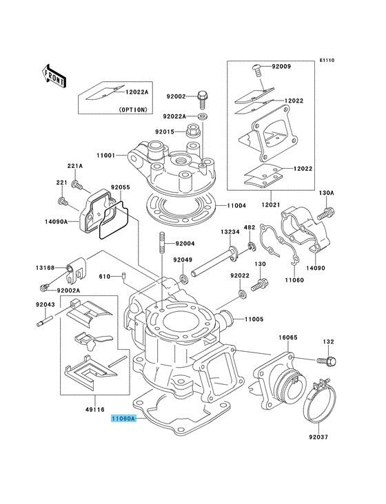 KAWASAKI KX100 98-09 11-18 Genuine Cylinder Base Gasket 11060-1779 OEM