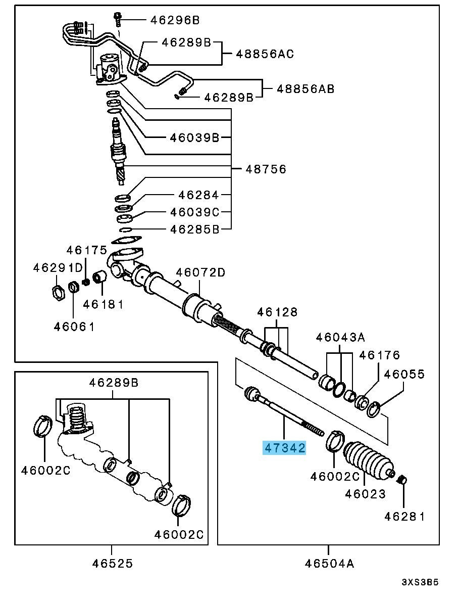 MITSUBISHI PAJERO JUNIOR H57A Genuine Steering Tie Rod MR267507 x2 Set OEM