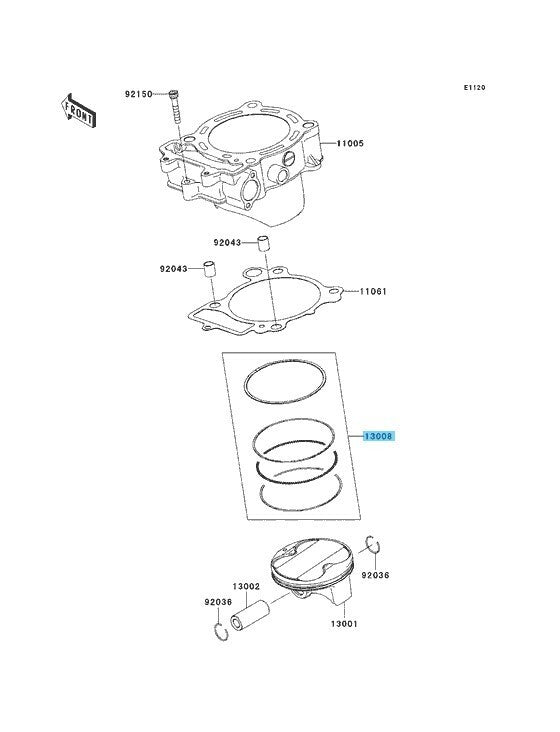 KAWASAKI KX450F 2006-2011 Genuine Piston Ring Set 13008-0018 OEM
