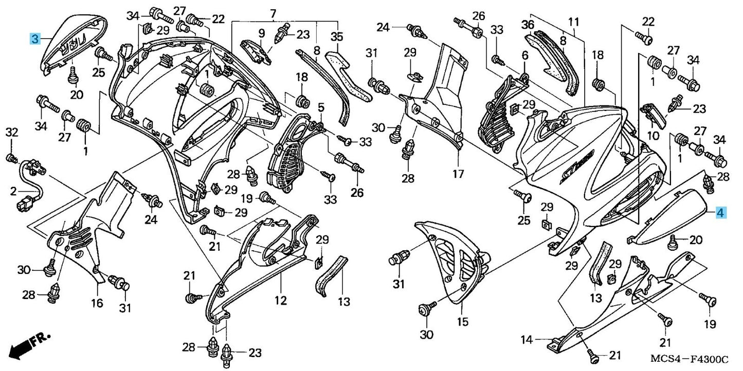 HONDA ST1300 PAN EUROPEAN 03-10 12-13 Genuine Engine Guard Cover RH & LH Set OEM