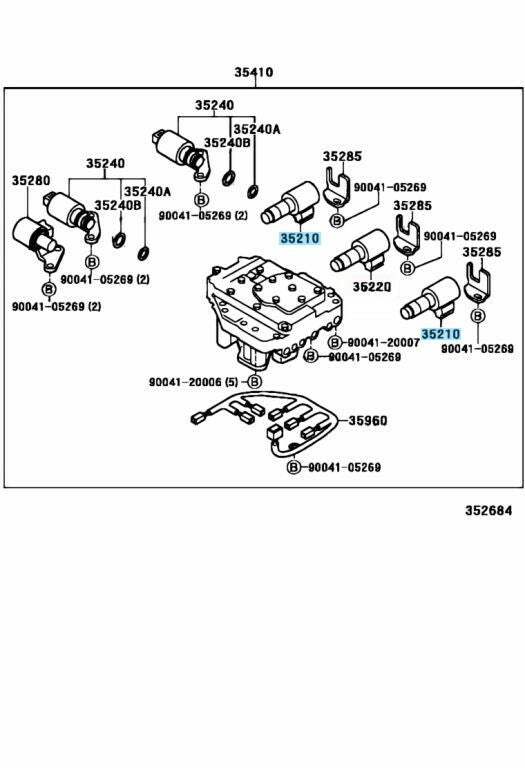 TOYOTA Genuine Clutch Control Solenoid Assy No.2 35210-97201 3521097201 OEM