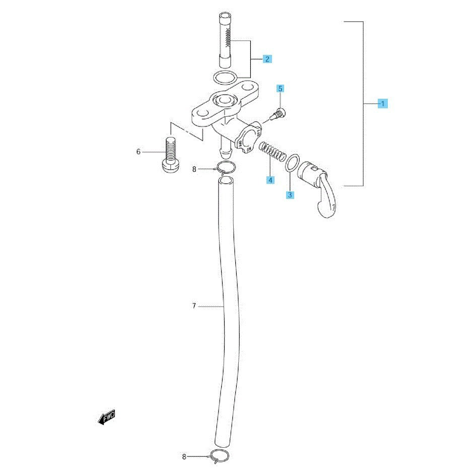 SUZUKI RM85 '02-09 2012 '15-23 Genuine Fuel Cock Assy 44300-41371 OEM