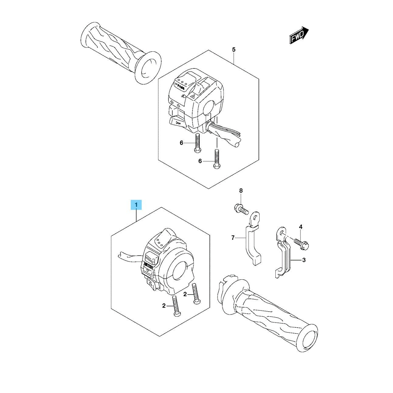 SUZUKI GSX-R600 2011-2023 Genuine Handle Switch Assy RH 37200-47H30 OEM