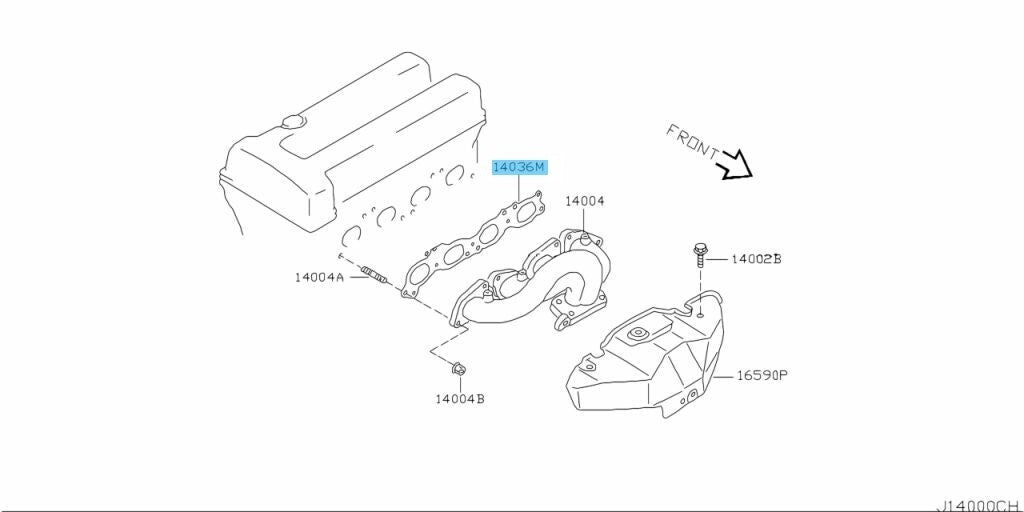NISSAN Genuine SR20VET Exhaust Manifold A Gasket 14036-8H600 OEM