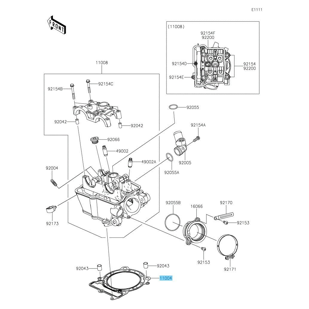 KAWASAKI KX450 '21-25 KX450X '21-25 Genuine Cylinder Head Gasket 11004-0813 OEM