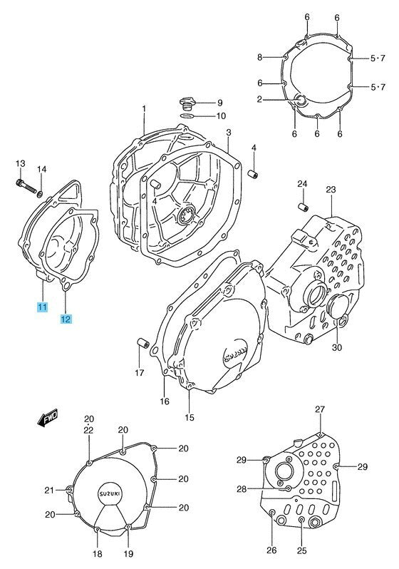 SUZUKI GSX750F Katana 98-06 Genuine Signal Generator Cover & Gasket Set OEM