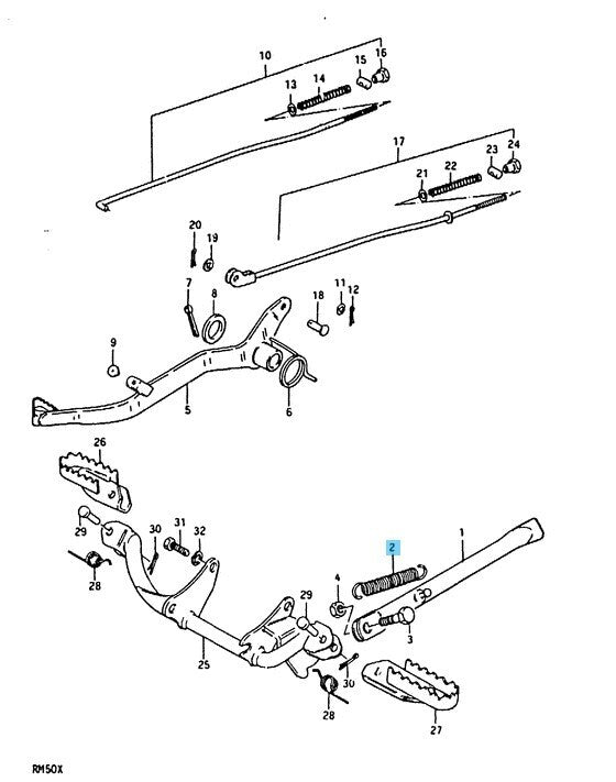 SUZUKI RM50 1978-1980 Genuine Side Stand Spring 09443-14017 OEM