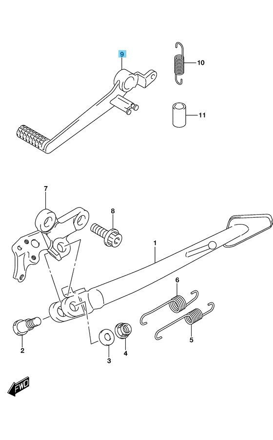 SUZUKI GSX-R750 2016-2019 2021-2024 Genuine Brake Pedal 43110-41G10 OEM