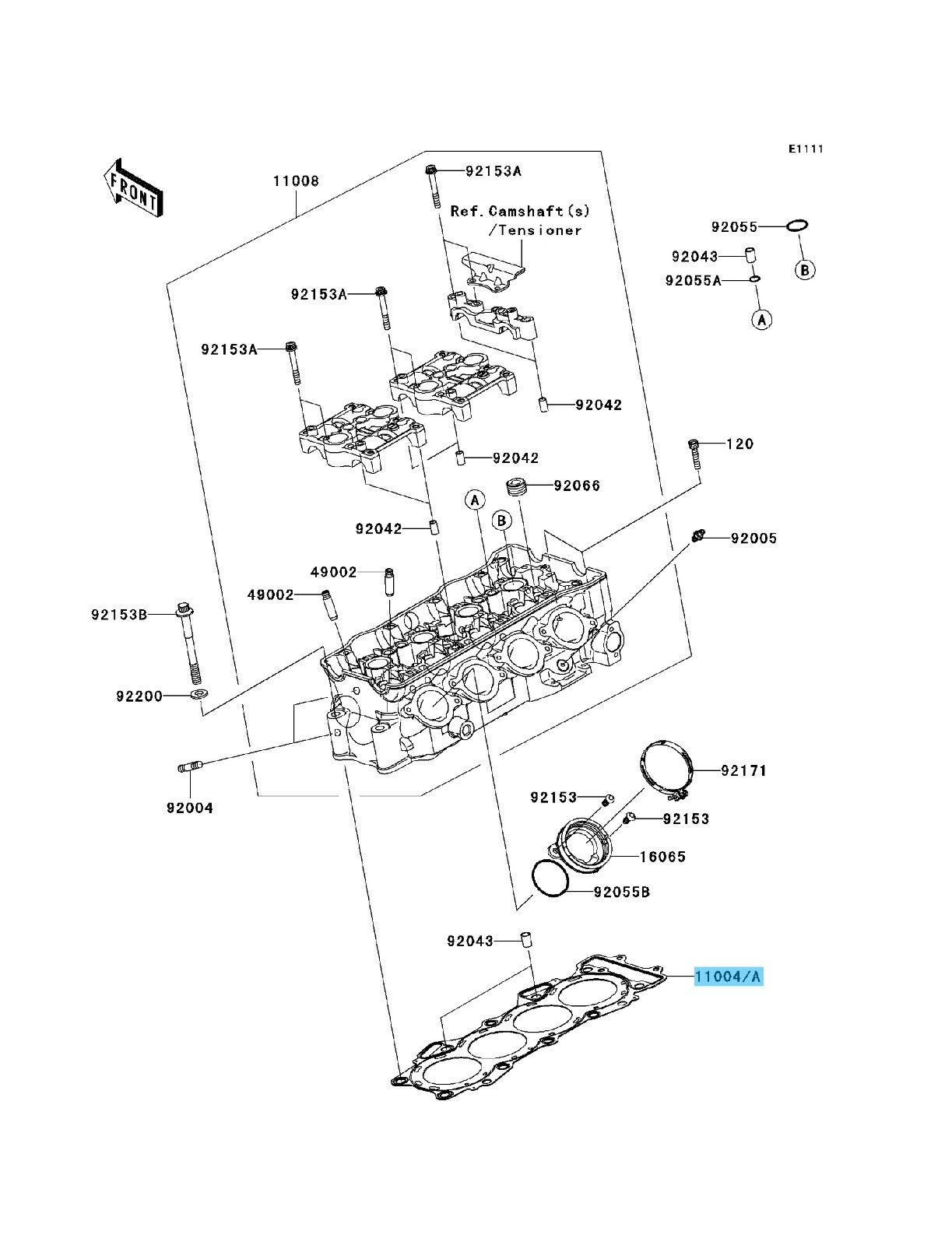 KAWASAKI NINJA ZX-6R ZX600 2007-2008 Genuine Head Gasket 11004-0078 OEM