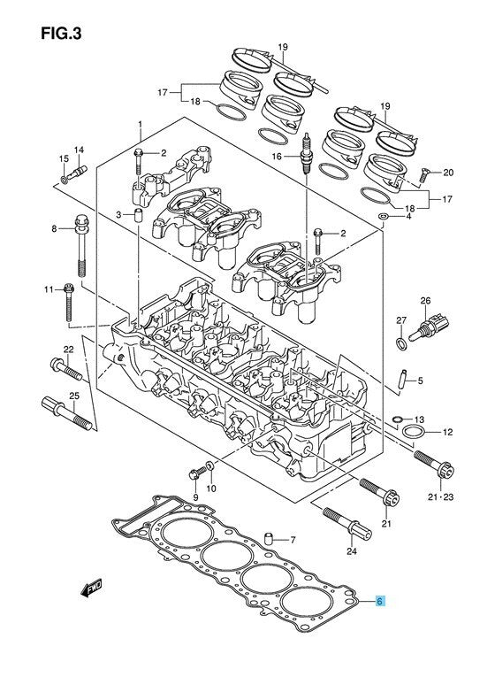 SUZUKI GSX-R600 04-05 Genuine Cylinder Head Gasket 11141-29G00 OEM