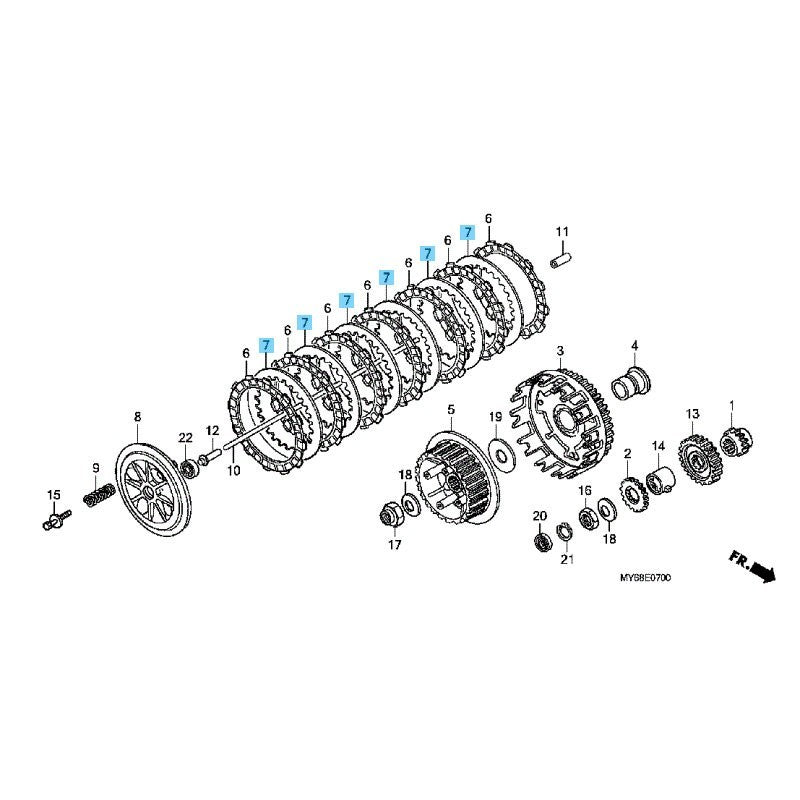 HONDA XR650L 1993-2009 2012-2025 Genuine Clutch Plate 22321-MG3-000 x6 Set OEM