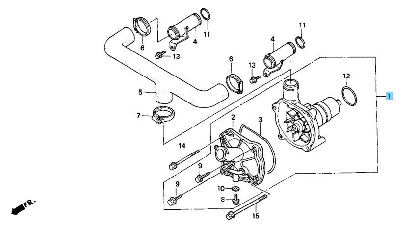 HONDA GOLD WING ASPENCADE GL1500A 97-00 Genuine Water Pump 19200-MAM-A60 OEM