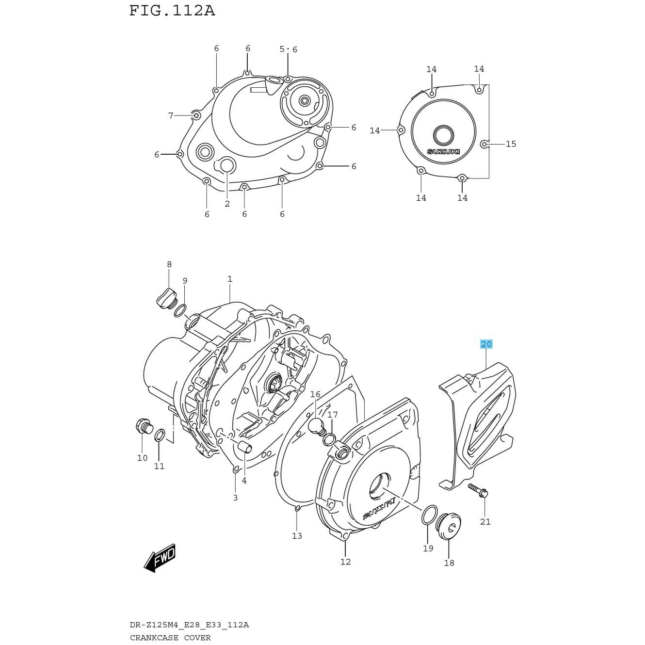 SUZUKI DR-Z125L 03-09 12-24 Genuine Engine Sprocket Cover 11360-08G00 OEM