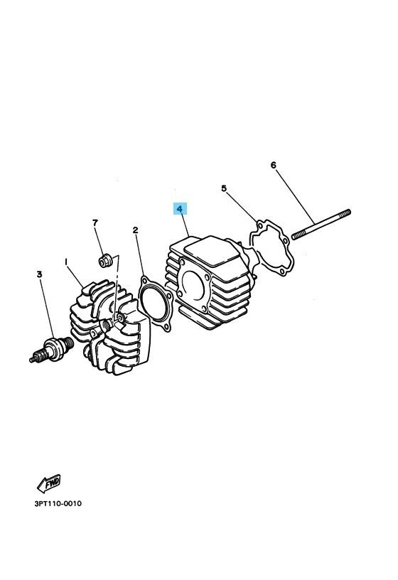 YAMAHA PW50 2016-2017 Genuine Cylinder 1 4J2-11311-01-00 OEM