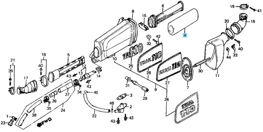 HONDA CT110 80-84 1986 Genuine Air Cleaner Element 17211-102-720 OEM