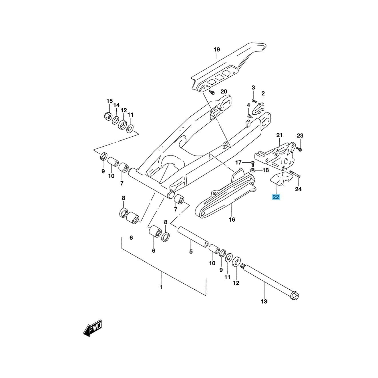 SUZUKI DR650SE 1996-2009 2011-2024 Genuine Chain Guide Defense 61348-15E00 OEM