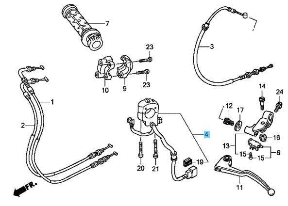 HONDA CBR600RR 2007-2012 Genuine Engine Stop Switch 35130-MFJ-D01 OEM