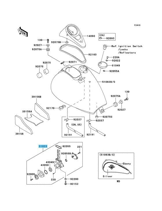 KAWASAKI VULCAN 800 DRIFTER VN800 2001-2006 Genuine Fuel Tap 51023-1260 OEM