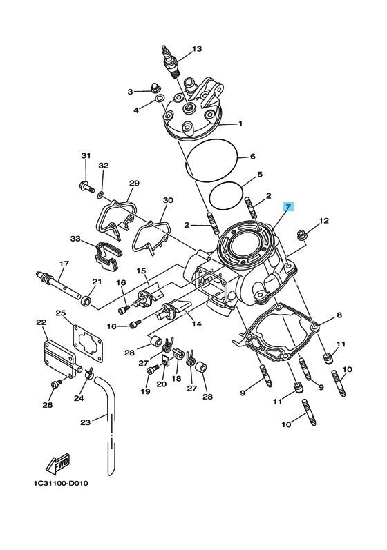 YAMAHA YZ125 2005-2021 Genuine Engine Cylinder 1C3-11311-21-00 OEM