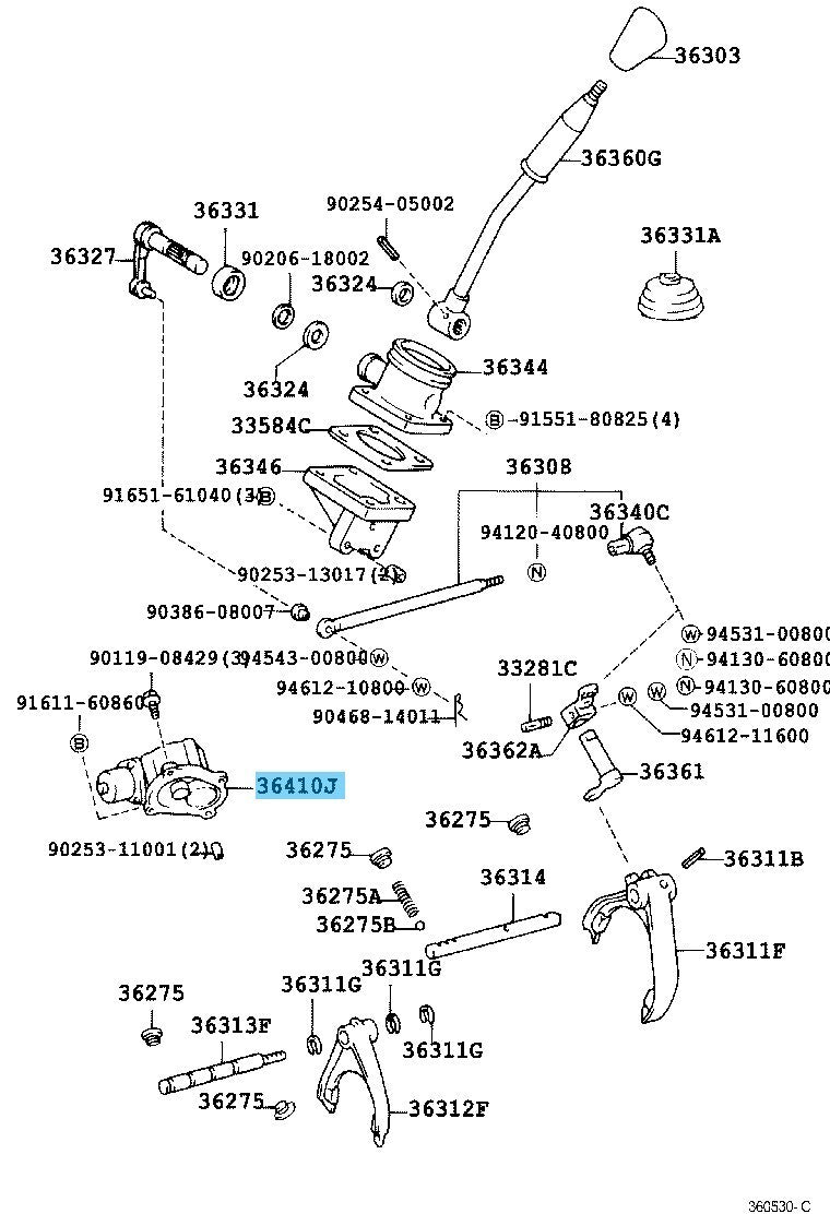 TOYOTA LAND CRUISER FZJ7# 98-07 Genuine Transfer Shift Actuator Assy 36410-60061