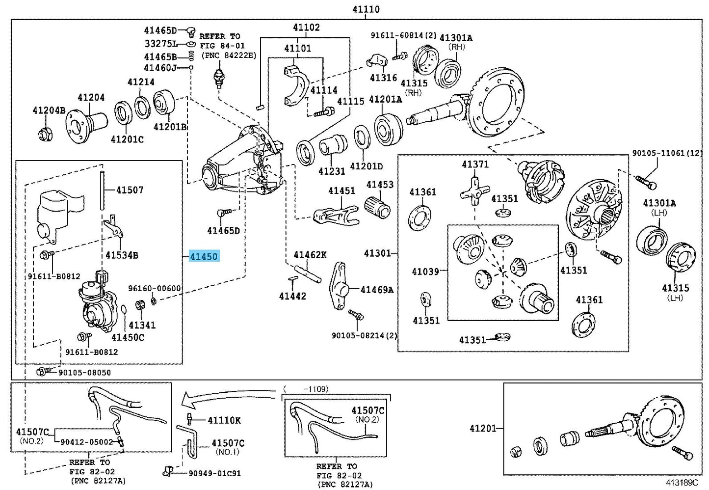 TOYOTA 4RUNNER GRN285 10-24 Genuine Differential Lock Shift Actuator 41450-35041