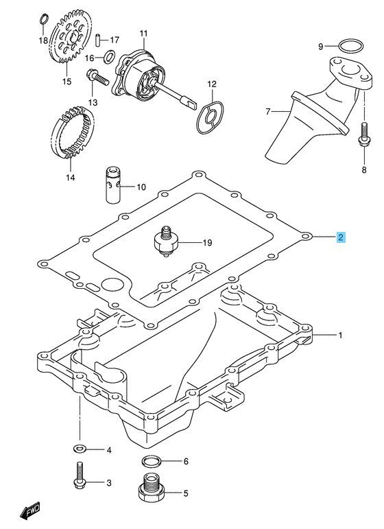 SUZUKI GSX-R750 2000-2003 Genuine Oil Pan Gasket 11489-35F00 OEM