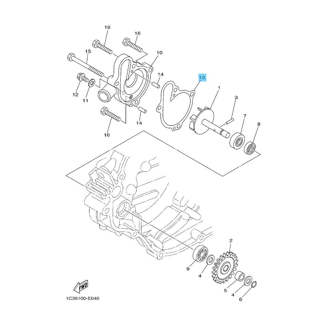 YAMAHA YZ125 '05-25 Genuine Housing Cover 2 Gasket 1C3-12428-00-00 OEM