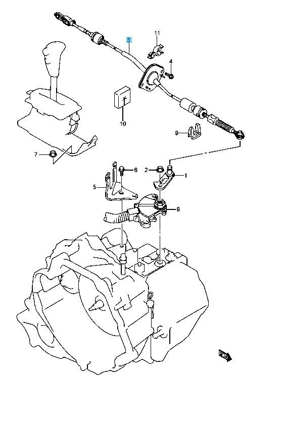 SUZUKI SX4 RW415 YA41S '07-11 Genuine A/T Gear Select Cable Assy For 2.0L OEM