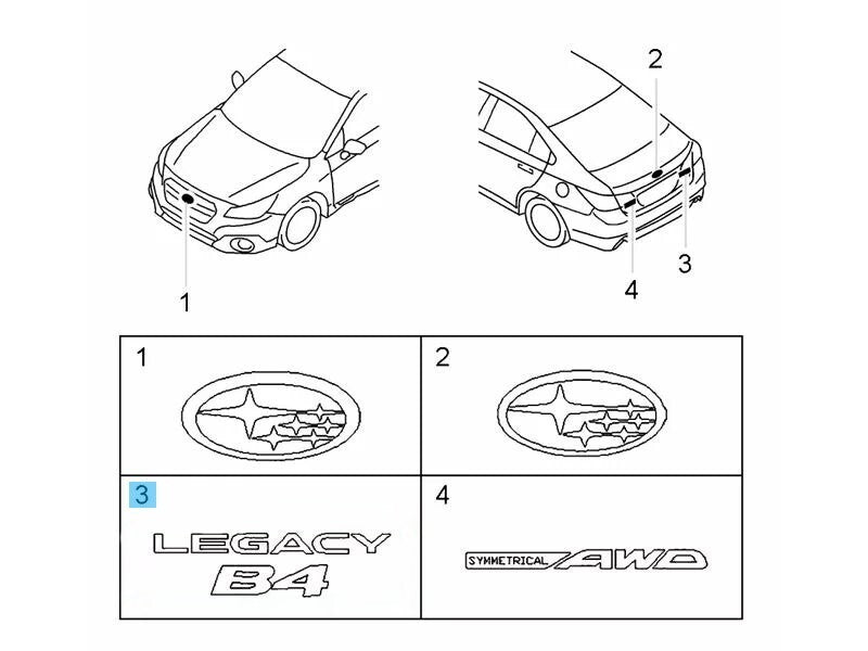 SUBARU LEGACY B4 BN9 Genuine Rear Emblem Letter Mark "LEGACY B4" 93079AL150 RHD