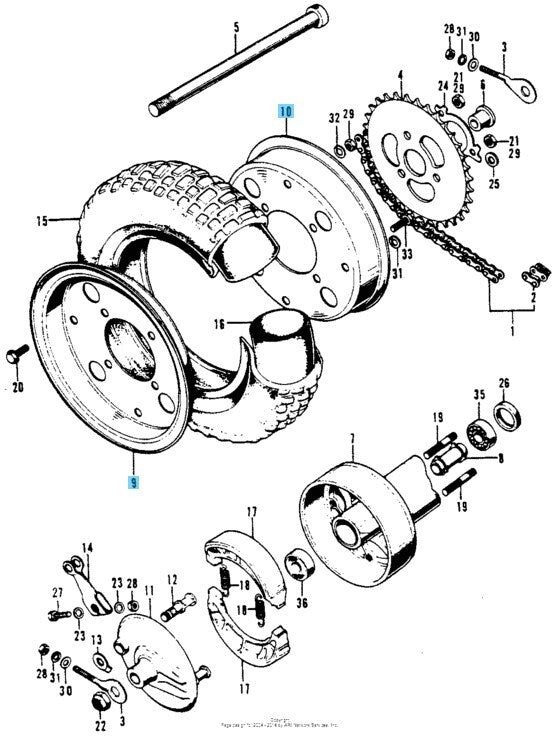 HONDA MONKEY Z50A 76-78 Genuine Wheel Rim Front or Rear RH & LH Set OEM