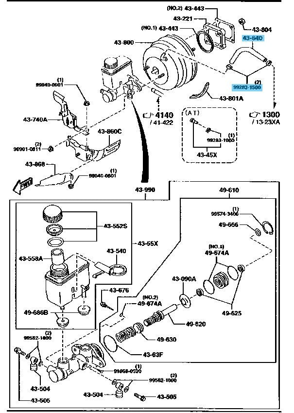 MAZDA RX-7 FD3S '99- Genuine Brake Vacuum Hose & Horse Clamp(x2) Set OEM