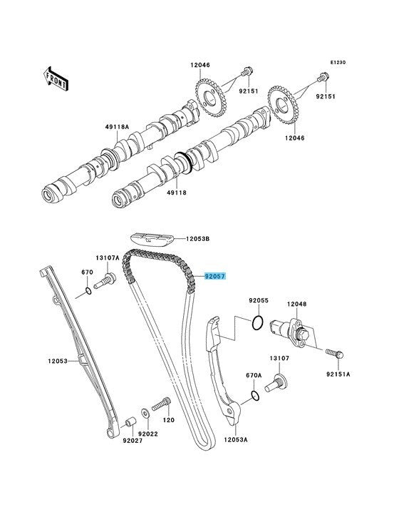 KAWASAKI ZX600 NINJA ZX-6R 2007-2012 Genuine Camshaft Chain 92057-1531 OEM