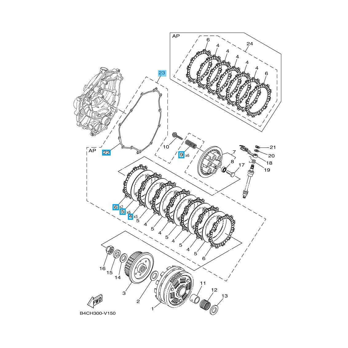 YAMAHA FZ-07 MT-07 2015-2024 Genuine Clutch Plate Kit BTK-W001G-00-00 OEM