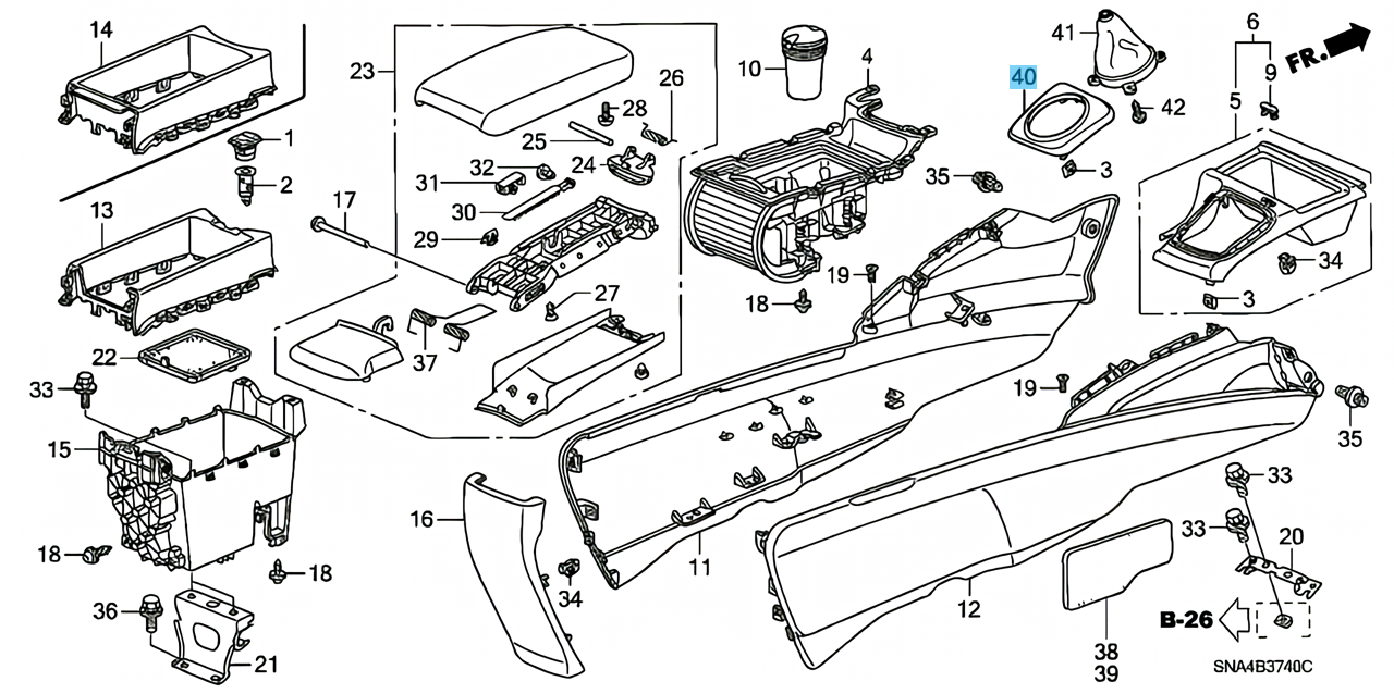 HONDA CIVIC 2D 4D DX/LX 2006-2011 Genuine Shift Lever Panel 77296-SNA-D21ZA OEM