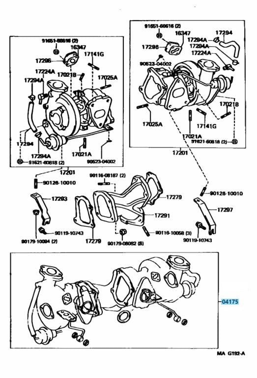 TOYOTA SUPRA SOARER MARK II 1JZ-GTE Genuine Turbocharger CT12A Gasket Kit OEM
