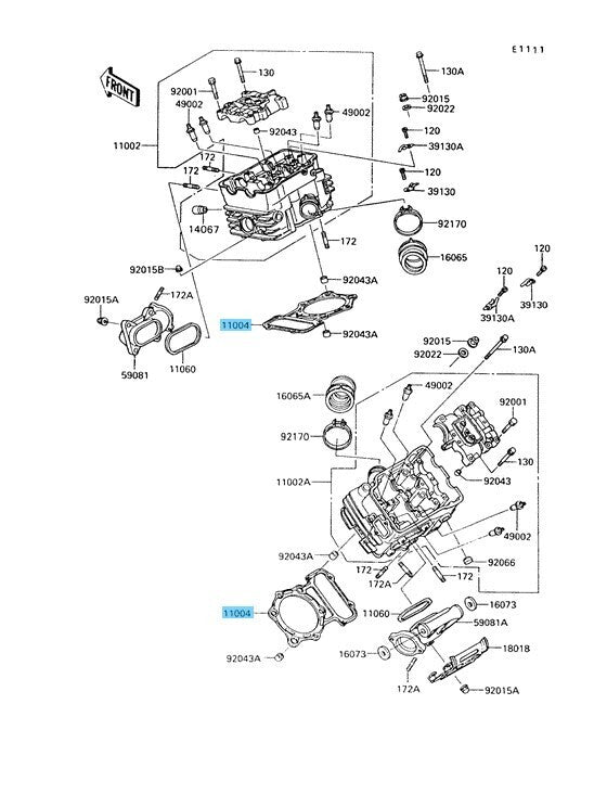 KAWASAKI VULCAN 750 VN750 1986-2006 Genuine Cylinder Head Gasket 11004-1135 OEM