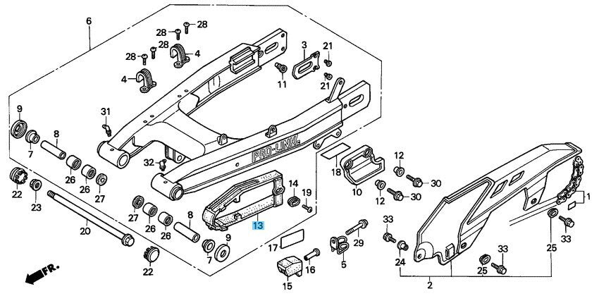HONDA XRV650 AFRICA TWIN 1988-1989 Genuine Chain Slider 52170-MS8-005 OEM