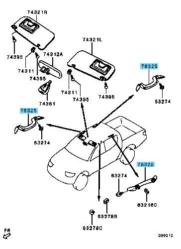 MITSUBISHI L200(EUR) KA4T KB4T '09-12 Genuine Roof Inside Assist Grip 7610A029HA