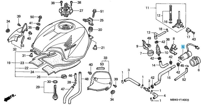HONDA CBR600F4 1999-2000 Genuine Fuel Pump Assy 16710-MBW-003 OEM