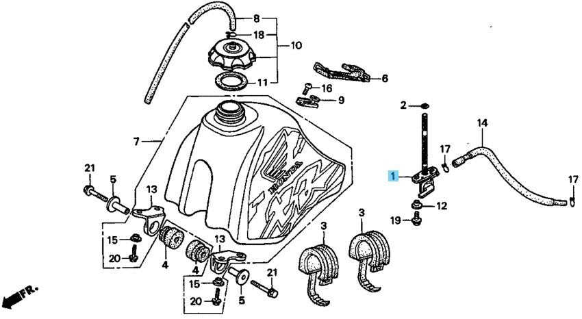 HONDA XR100R 1998-2000 Genuine Fuel Cock Assy 16950-GCF-671 OEM