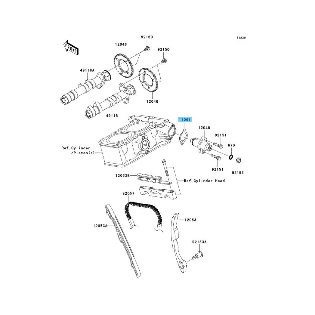 KAWASAKI NINJA 250R EX250J 2008-2012 Genuine Tensioner Gasket 11061-0211 OEM