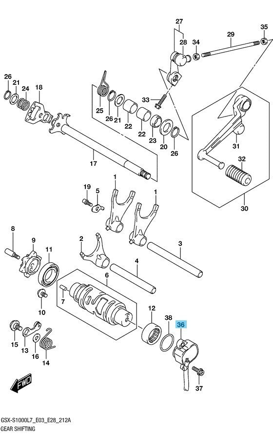SUZUKI GSX-S1000 2017 Genuine Gear Position Sensor Assy 37730-41G03 OEM